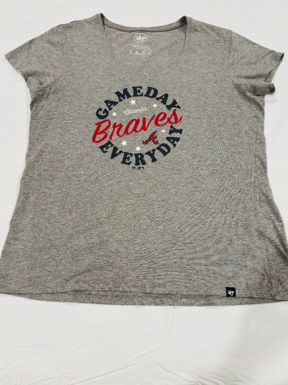 '47 Brand Atlanta Braves Heathered Gray T-Shirt Women's - XL